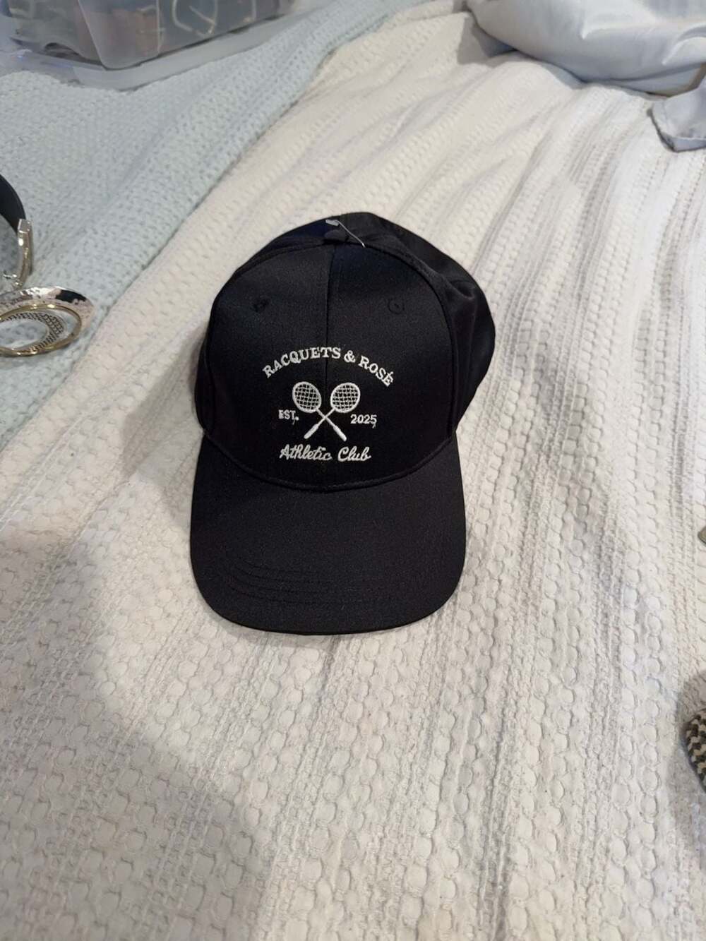Racquets & Rosé Athletic Club Embroidered Baseball Cap One Size